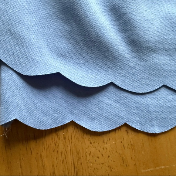 LOFT Light Blue double scalloped Skirt - Picture 2 of 5